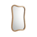Organic-Shaped Wall Mirror with Wooden Frame