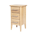 Modern Wooden Nightstand with Three Drawers and Silver Handles
