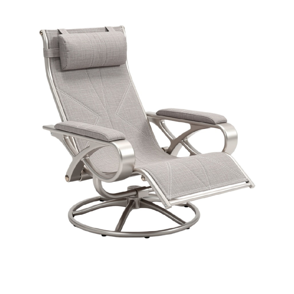 Contemporary Adjustable Recliner Chair with Swivel Base and Cushioned Headrest
