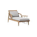 Modern Outdoor Lounge Chair with Wooden Frame and Soft Cushions