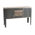 Modern Sideboard with Walnut Finish and Decorative Panel Design